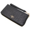 コーチ アウトレット 長財布 レディース ロング ジップ アラウンド ウォレット・シグネチャー レザー ブラック COACH OUTLET CEW21 IMBLK