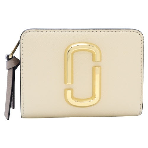マークジェイコブス 二つ折り財布 レディース ザ スナップショット ミニ コンパクト ウォレット ホワイト Marc Jacobs 2P6SMP021S01 147 CLOUD WHITE MULTI