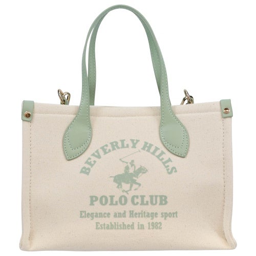 ビバリーヒルズポロクラブ トートバッグ レディース グリーン BEVERLY HILLS POLO CLUB BH2014N キナリ/ライトグリーン