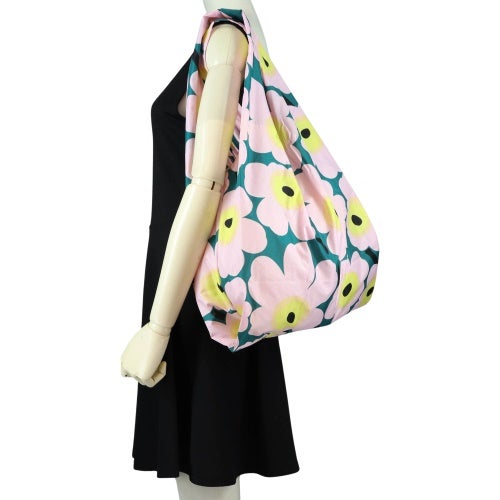 マリメッコ エコバッグ レディース Smart Bag ピンク marimekko 095570 246 GREEN/LIGHT PINK/YELLOW