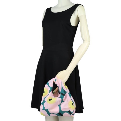 マリメッコ エコバッグ レディース Mini Smart Bag ピンク marimekko 095572 246 GREEN/LIGHT PINK/YELLOW