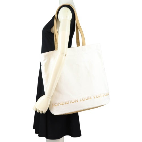 ルイヴィトン トートバッグ レディース FONDATION CANVAS ZIPPER BAG ホワイト Fondation Louis Vuitton 2000000020358 WHITE