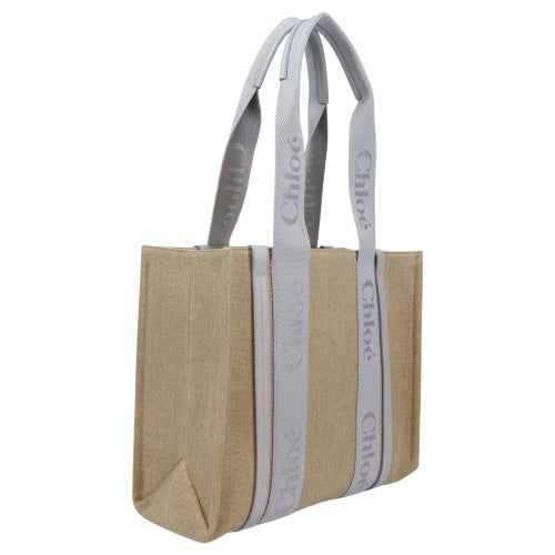クロエ トートバッグ レディース WOODY MEDIUM TOTE ブルー CHLOE