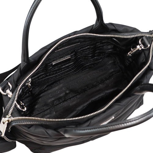 プラダ トートバッグ レディース TESSUTO QUILTING ブラック PRADA