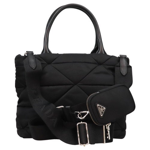 プラダ トートバッグ レディース TESSUTO QUILTING ブラック PRADA