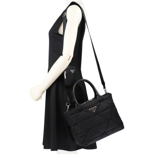 プラダ トートバッグ レディース TESSUTO QUILTING ブラック PRADA