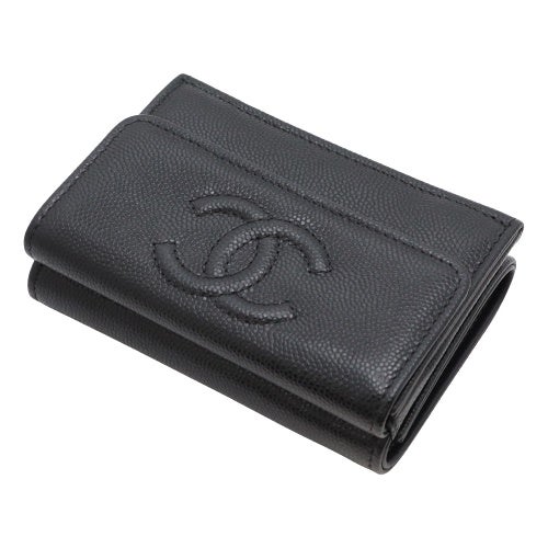 シャネル　お財布 シャネル 三つ折り財布 レディース ブラック CHANEL AP4655 B20633