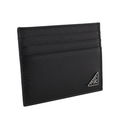 プラダ カードケース 名刺入れ レディース SAFFIANO TRIANGOLO ブラック PRADA 2MC223 QHH F0002 NERO