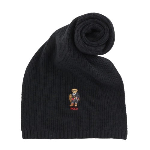 ポロラルフローレン マフラー レディース ブラック POLO RALPHLAUREN PC1455 001