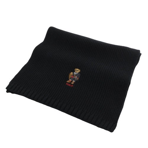 ポロラルフローレン マフラー レディース ブラック POLO RALPHLAUREN PC1455 001