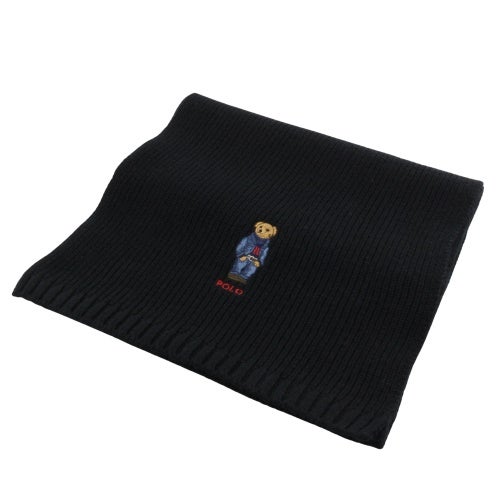 ポロラルフローレン マフラー レディース ブラック POLO RALPHLAUREN PC1464 001
