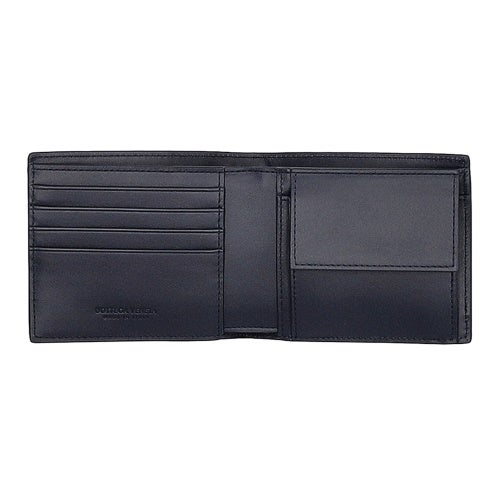 ボッテガヴェネタ 二つ折り財布 メンズ イントレチャート ブラック BOTTEGA VENETA 749412 V3US1 8838