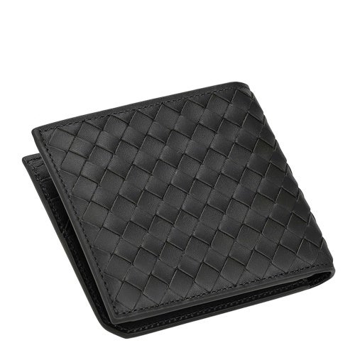 ボッテガヴェネタ 二つ折り財布 メンズ イントレチャート ブラック BOTTEGA VENETA 805654 V69G1 3009