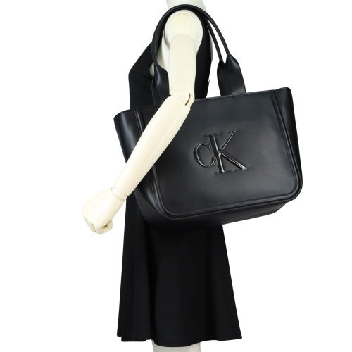 カルバンクライン トートバッグ レディース BOLD CK MEDIUM TOTE ブラック Calvin Klein LV04F3218G BLACK