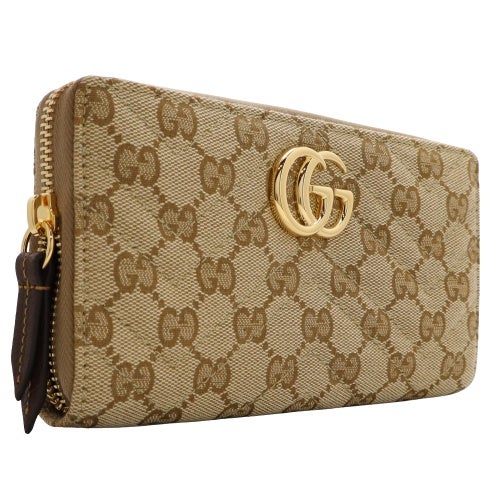 グッチ 長財布 レディース ダブルＧ ジップアラウンドウォレット ブラウン GUCCI 443123 FAF05 9651 VINTAG.SAND/DK BROWN
