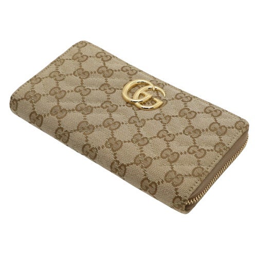 グッチ 長財布 レディース ダブルＧ ジップアラウンドウォレット ブラウン GUCCI 443123 FAF05 9651 VINTAG.SAND/DK BROWN