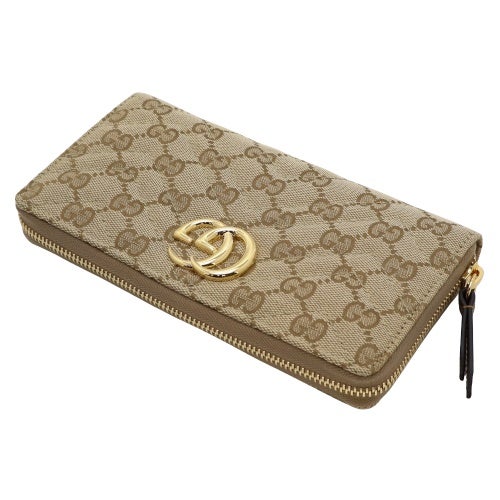グッチ 長財布 レディース ダブルＧ ジップアラウンドウォレット ブラウン GUCCI 443123 FAF05 9651 VINTAG.SAND/DK BROWN