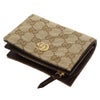 グッチ 二つ折り財布 レディース GGマーモント スモールウォレット ブラウン GUCCI 773427 FAF05 9651 VINTAG.SAND/DK BROWN