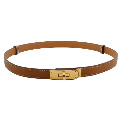 エルメス ベルト ケリーベルト ヴォー・エプソン ブラウン HERMES H069853CC37 ゴールド G刻印