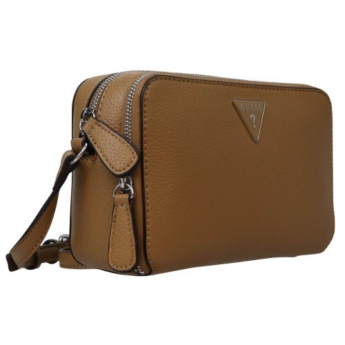ゲス ショルダーバッグ レディース LISA MINI DOUBLE ZIP CROSSBODY ブラウン GUESS PE128971 SDT SADDLE TAN