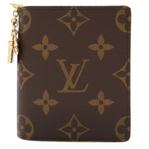 ルイヴィトン 二つ折り財布 レディース モノグラム ポケットウォレット・LV チャーム イエロー LOUIS VUITTON M29791 サンフラワーイエロー