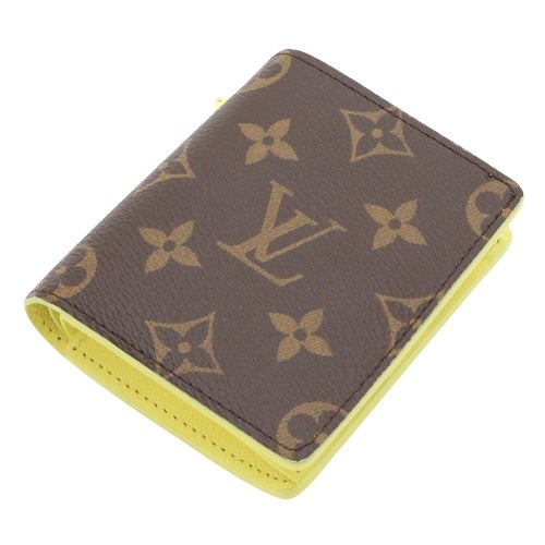 ルイヴィトン 二つ折り財布 レディース モノグラム ポケットウォレット・LV チャーム イエロー LOUIS VUITTON M29791 サンフラワーイエロー