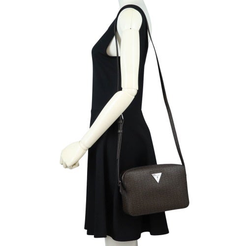 ゲス ショルダーバッグ レディース LILIA MINI CAMERA CROSSBODY ブラウン GUESS SV355870 NAT NATURAL
