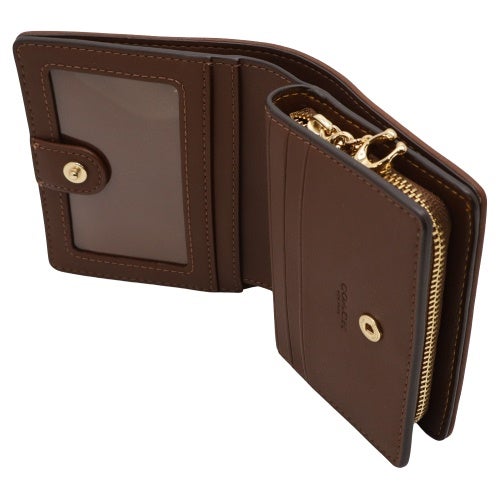 コーチ アウトレット 二つ折り財布 レディース スナップ ウォレット・シグネチャー シェニール ブラウン COACH OUTLET CCQ32 IMYN0