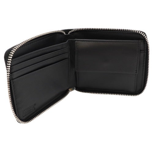 ディーゼル 二つ折り財布 メンズ DSL 3D- BI FOLD COIN ZIP XS ブラック DIESEL X10007 PR818 T8013 BLACK