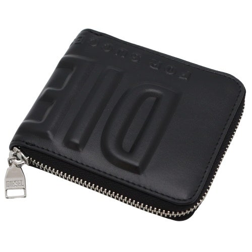 ディーゼル 二つ折り財布 メンズ DSL 3D- BI FOLD COIN ZIP XS ブラック DIESEL X10007 PR818 T8013 BLACK